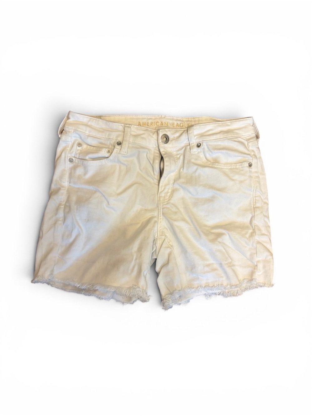 American Eagle Outfitters Women's Cream Denim Cutoff Shorts size 10